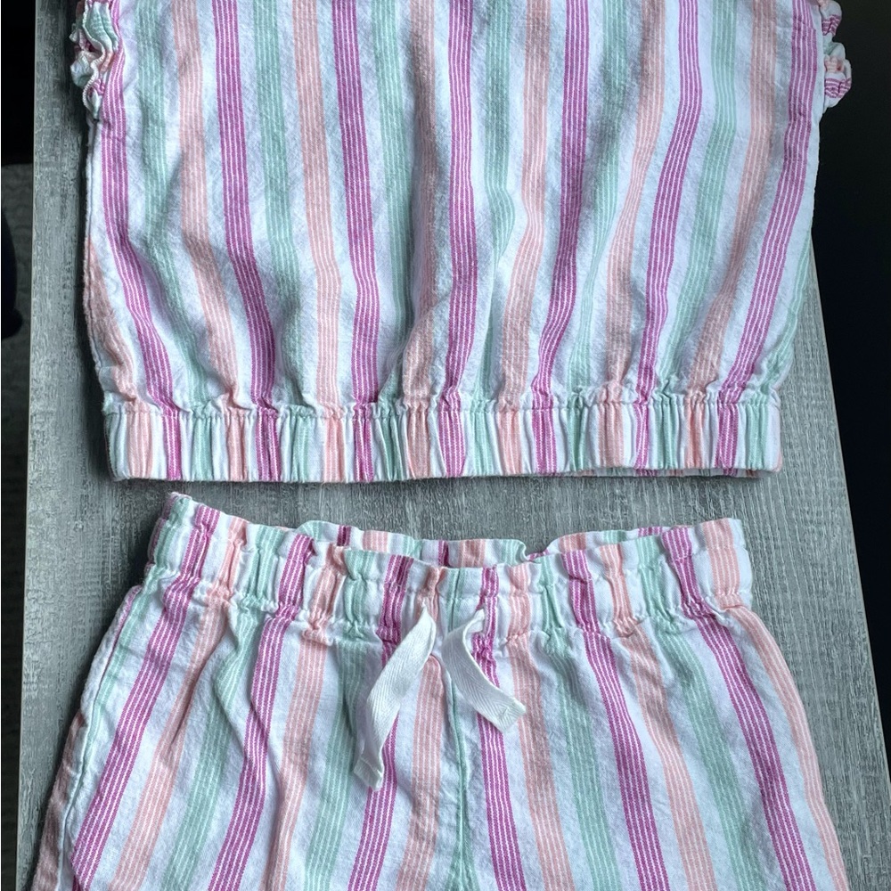 Carter’s Striped Pastel Two-Piece Set - girls 4T. Excellent condition.